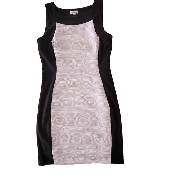 Calvin Klein Dresses & Skirts - Calvin Klein Women's Black & White Sheath Dress Size 8 Wedding Sophisticated